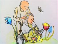 Quarantaine illustratie eenzame oudere mensen