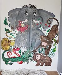 muurschildering Jungle
